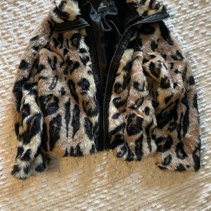 Volcom Leopard Print Faux Fur Jacket